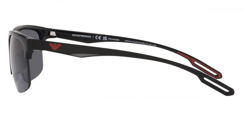 نظارة شمسية EMPORIO ARMANI للرجال شكل مستطيل لون أسود - EA4188U 5017T3
