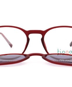 نظارة طبية مع عدسات شمسي TIAGO للأطفال مستطيل لون أحمر - RX7078 C12