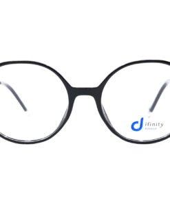 اطار طبي DIFINITY مع عدسات حماية من الأشعة الزرقاء للنساء دائري لون أسود و ذهبي - SY1020 C1