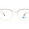 اطار طبي DIFINITY للرجال والنساء مربع لون ذهبي و بني - M3007 C3