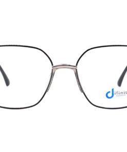اطار طبي DIFINITY للنساء مربع لون أسود و فضي - 12182 C2