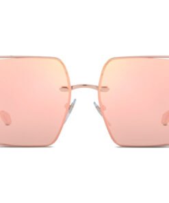 نظارة شمسية BVLGARI للنساء مربع لون ذهبي و وردي - BV6171 206384