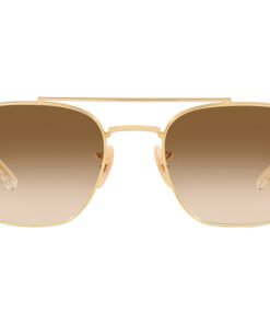 نظارة شمسية RAYBAN للرجال والنساء مستطيل لون ذهبي - RB3707 00151