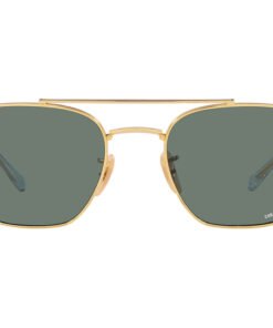 نظارة شمسية RAYBAN للرجال والنساء مستطيل لون ذهبي - RB3707 001O9