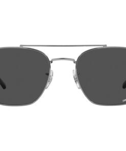 نظارة شمسية RAYBAN للرجال والنساء مستطيل لون رمادي غامق - RB3707 004K8