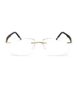 اطار طبي SILHOUETTE للرجال مستطيل لون أسود و ذهبي - 5535-KY 7520