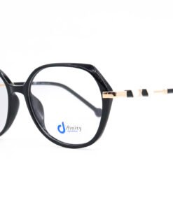 اطار طبي DIFINITY للنساء مضلع لون أسود و ذهبي - YY9800 C1