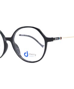 اطار طبي DIFINITY مع عدسات حماية من الأشعة الزرقاء للنساء دائري لون أسود و ذهبي - SY1020 C1