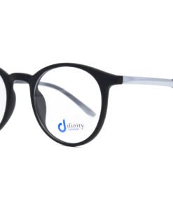اطار طبي DIFINITY مع عدسات حماية من الأشعة الزرقاء للرجال والنساء دائري لون أسود و فضي - IP12021 C2