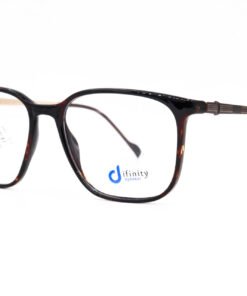اطار طبي DIFINITY مع عدسات حماية من الأشعة الزرقاء للرجال والنساء مربع لون نمري وبني - IP15011 C8