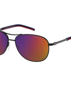 نظارة شمسية TOMMY HILFIGER للرجال آفياتو لون أسود و رمادي غامق - TH 2023/S 003/MI