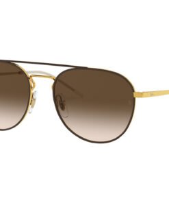 نظارة شمسية RAYBAN للرجال والنساء مستطيل لون بني و ذهبي - RB3589 905513