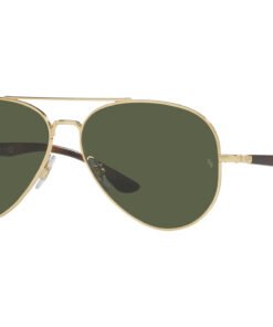 نظارة شمسية RAYBAN للرجال آفياتو لون ذهبي و نمري - RB3675 00131