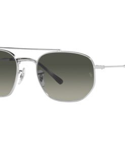 نظارة شمسية RAYBAN للرجال والنساء مستطيل لون فضي - RB3707 00371
