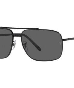 نظارة شمسية RAYBAN للرجال مستطيل لون أسود - RB3796 002B1