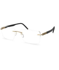 اطار طبي SILHOUETTE للرجال مستطيل لون أسود و ذهبي - 5535-KY 7520