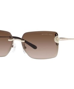 نظارة شمسية MICHEL KORS للنساء مستطيل لون ذهبي فاتح - MK1122B 101413