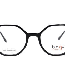 اطار طبي TIAGO للنساء مضلع لون أسود و فضي - 7428 C1
