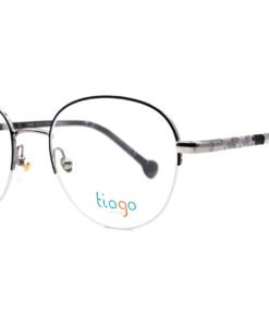 اطار طبي TIAGO للنساء دائري لون فضي و أسود - 4505 C2