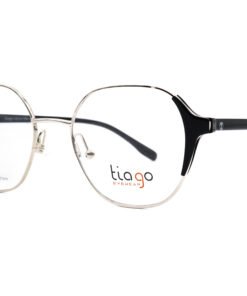 اطار طبي TIAGO للنساء دائري لون أسود و فضي - 7562 C2
